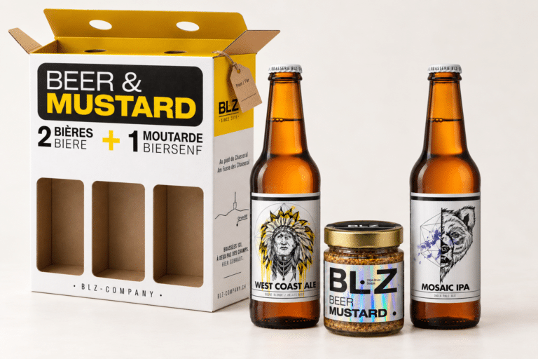 Pack Beer & Mustard : West Coast Ale, Mosaic IPA et moutarde à la bière BLZ
